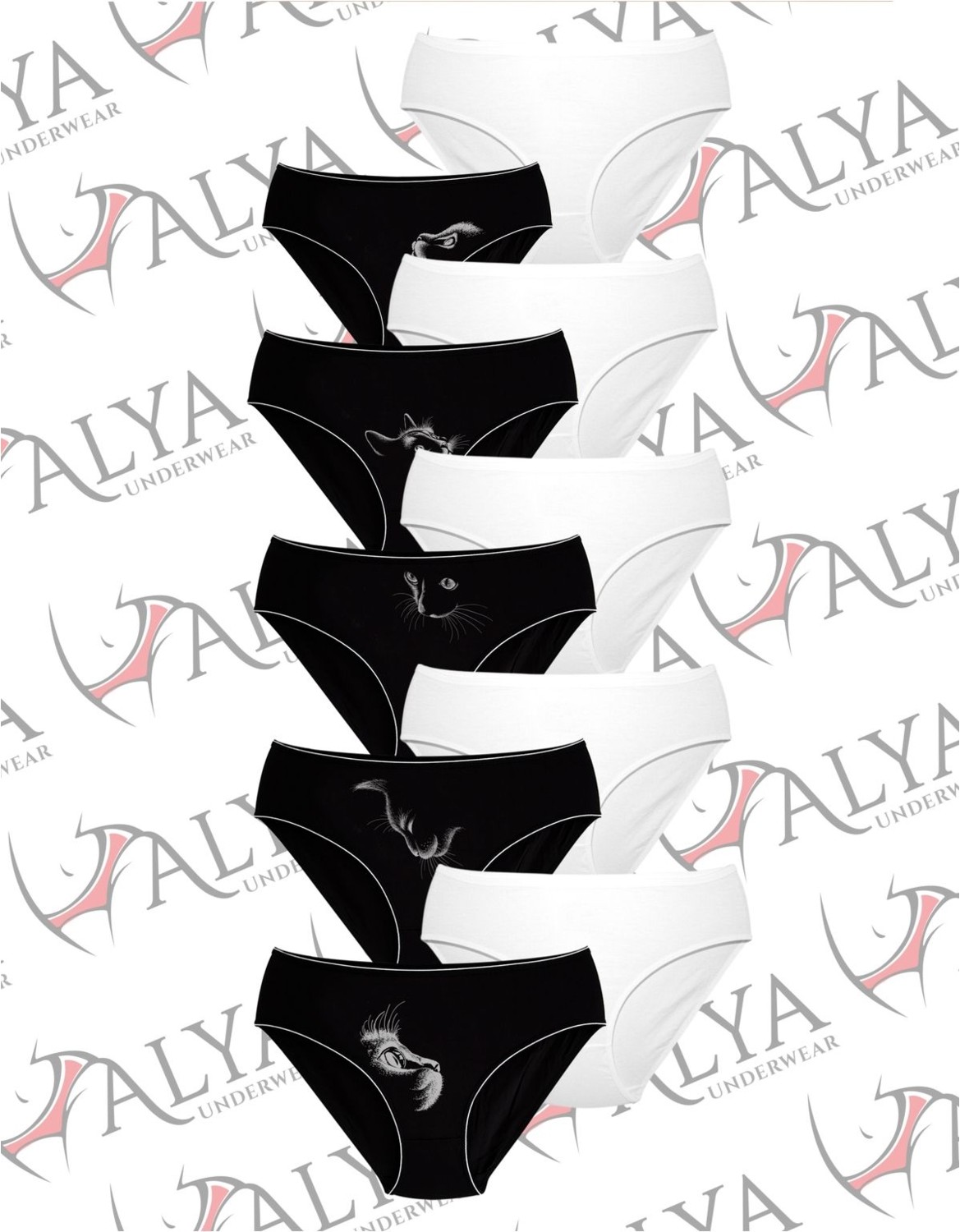 Alya Underwear Kadın Pamuklu Külot Basic Slip Renkli 10'lu Paket Yüksek Bel Iç Çamaşırı (Multicolor - X37) görsel 6