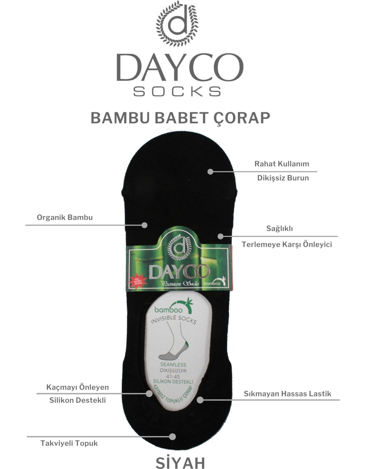 Dayco Erkek Bambu Premium Babet Çorap 4'lü Set Beyaz görsel 2