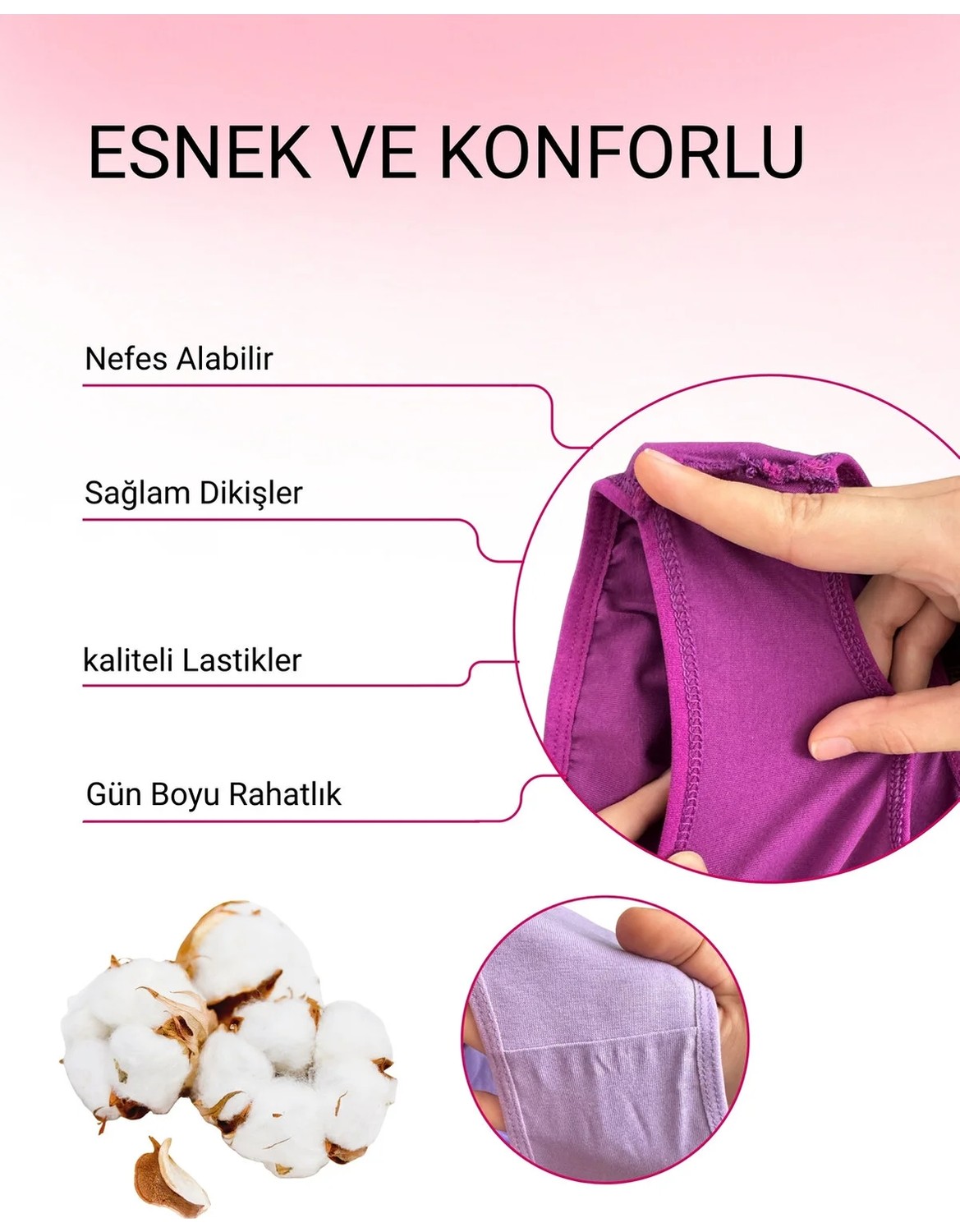 Alya Underwear Kadın Külot Pamuklu Iç Çamaşırı Büyük Beden Dahil - Kahve, Bej, Pudra, Sütlü Kahve, Beyaz 5'li Paket- P20 - L görsel 5