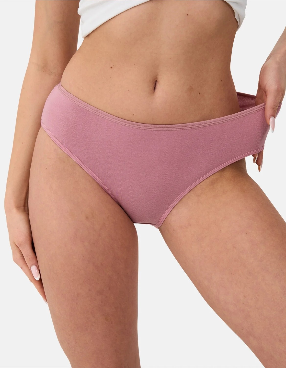 Alya Underwear Kadın Külot Pamuklu Iç Çamaşırı Büyük Beden Dahil - Kahve, Bej, Pudra, Sütlü Kahve, Beyaz 5'li Paket- P20 - L görsel 6