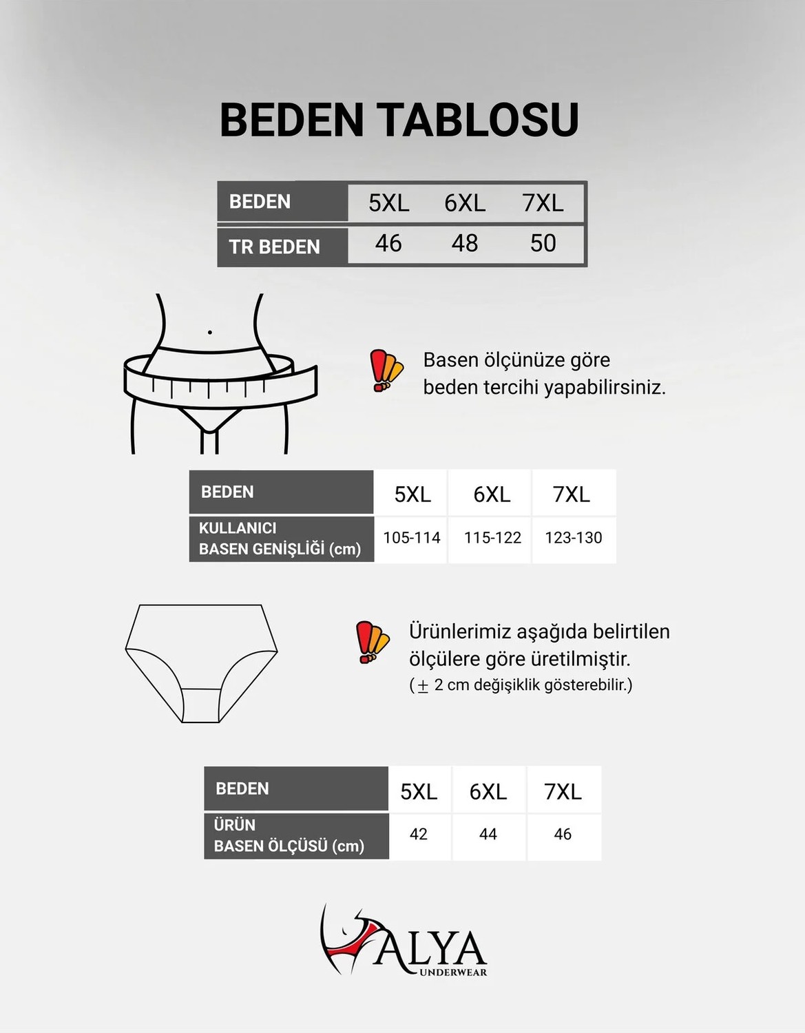 Alya Underwear Kadın Battal Külot 5'li Paket - 2 Adet Siyah, 1 Adet Beyaz, 2 Adet Ten (5XL, 6XL, 7XL) görsel 7