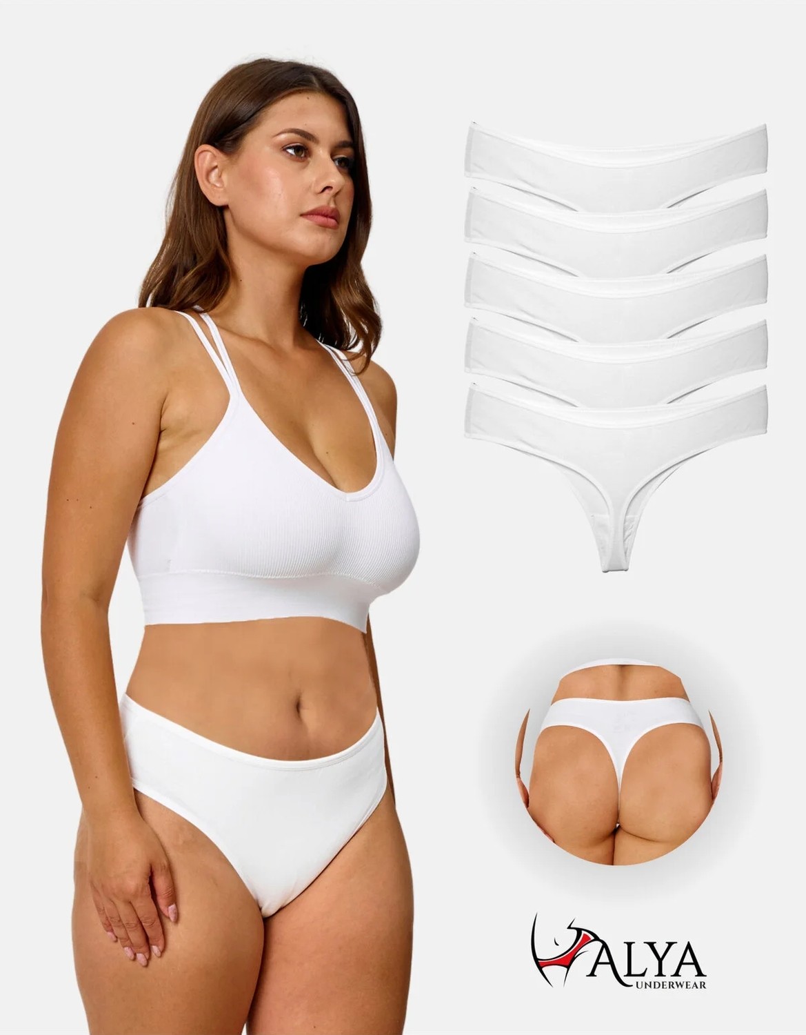 Alya Underwear Kadın Bato Tanga Pamuklu Külot, Büyük Beden, 5' Li Paket, Pudra, Mavi, Pembe, A.yeşil, Laci.