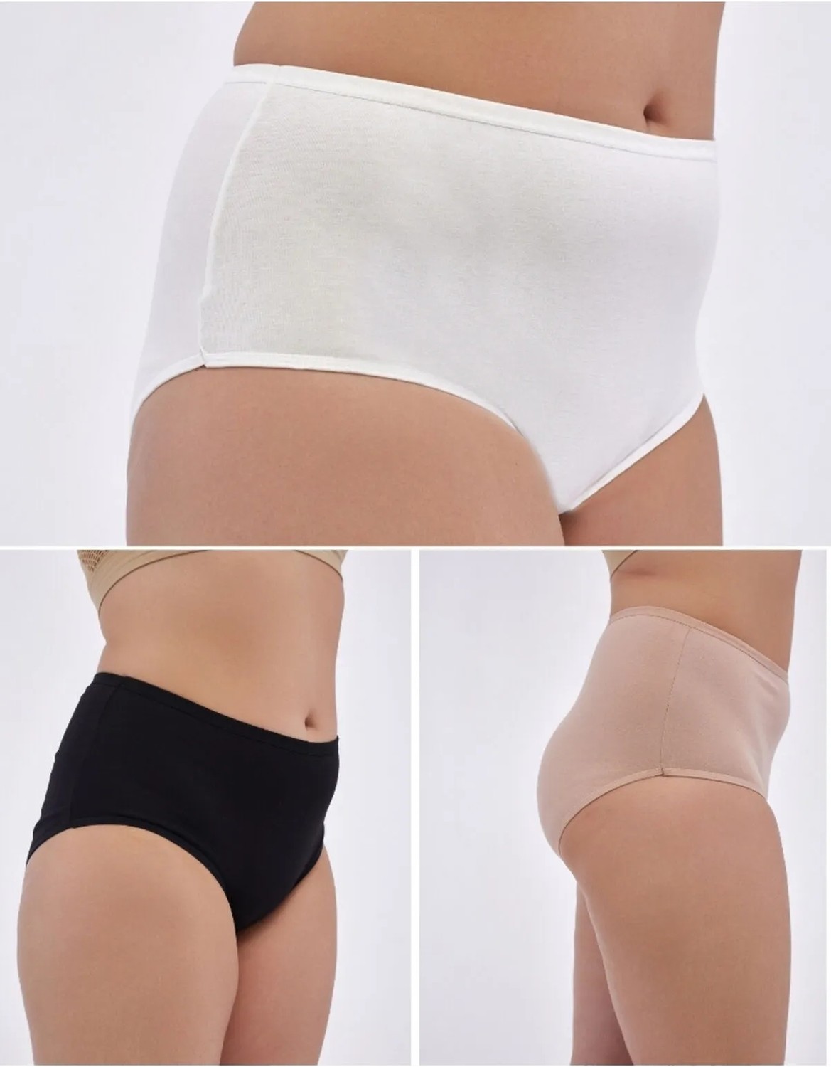 Alya Underwear Kadın Battal Külot 5'li Paket - 2 Adet Siyah, 1 Adet Beyaz, 2 Adet Ten (5XL, 6XL, 7XL) görsel 8