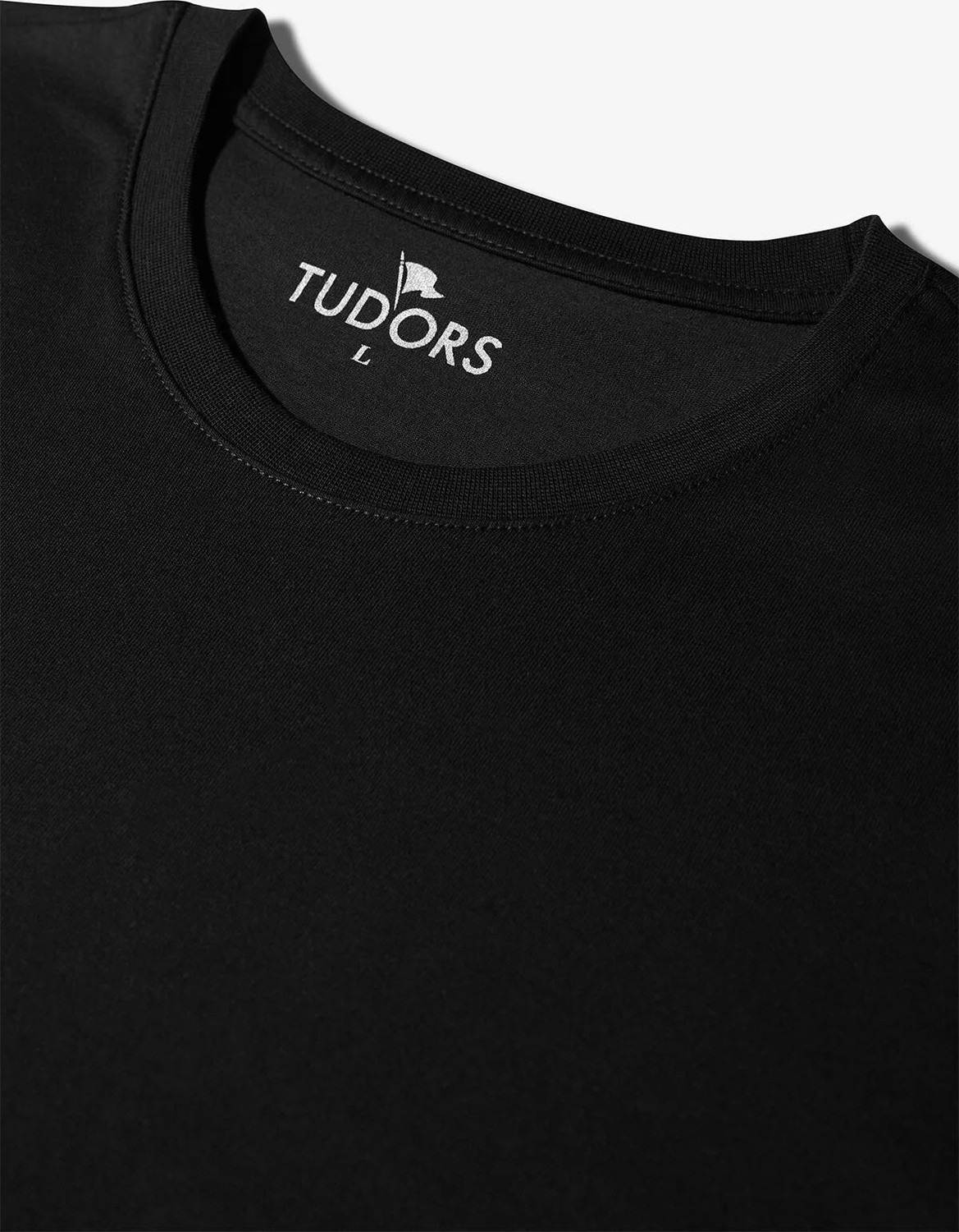 Tudors Unisex 5'li Paket Siyah Slim Fit Dar Kesim %100 Pamuk Bisiklet Yaka Tişört görsel 4