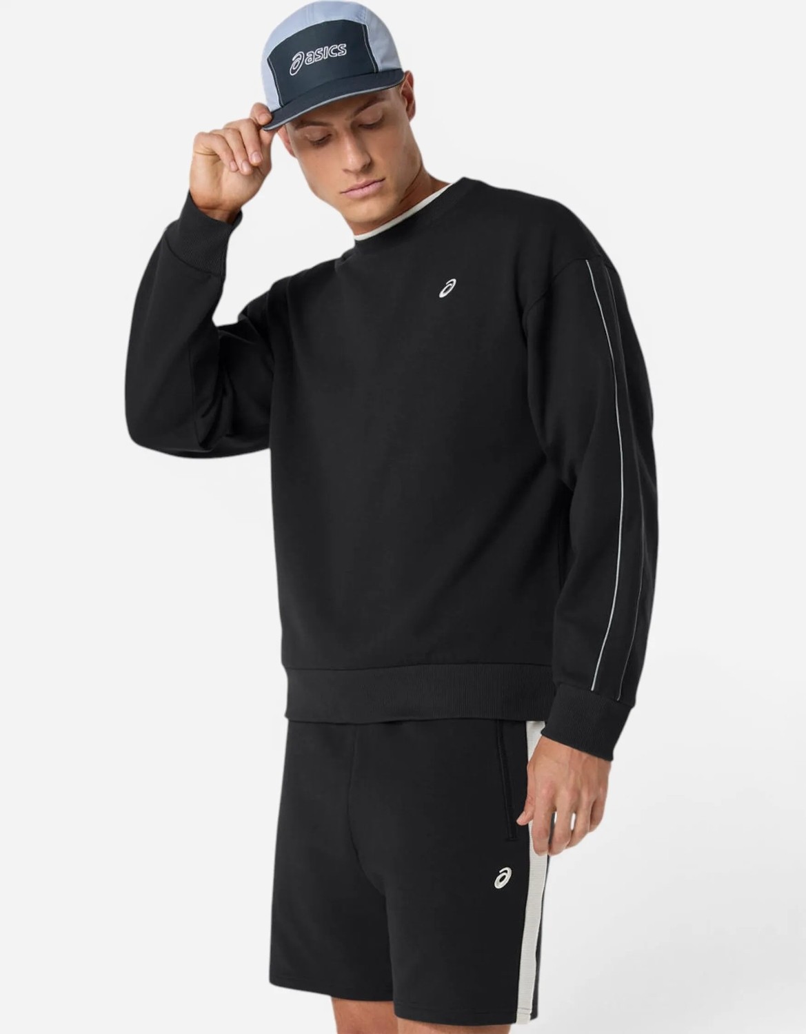 Asics Track Club Heritage Crew-Neck Top Unisex Siyah Sweatshirt 2033C121-001 görsel 3