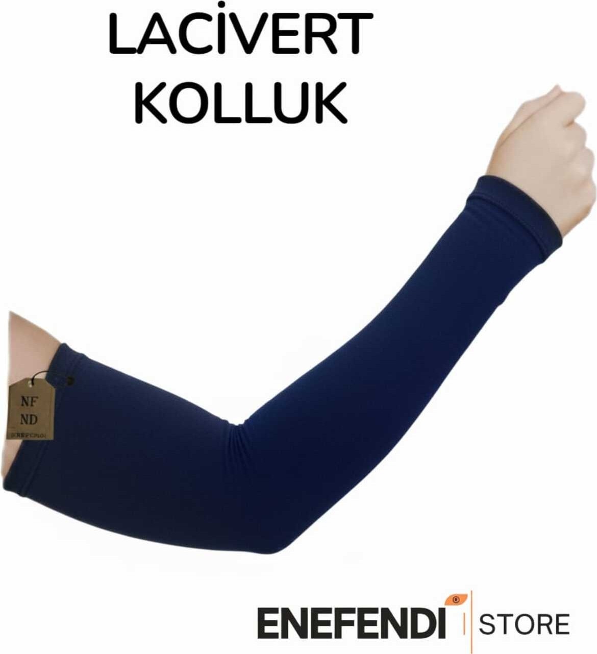 NF ND ENEFENDİ Lacivert Penye Namaz Kolluğu - 1 Çift Kaliteli Esnek Tesettür Kolluk görsel 3