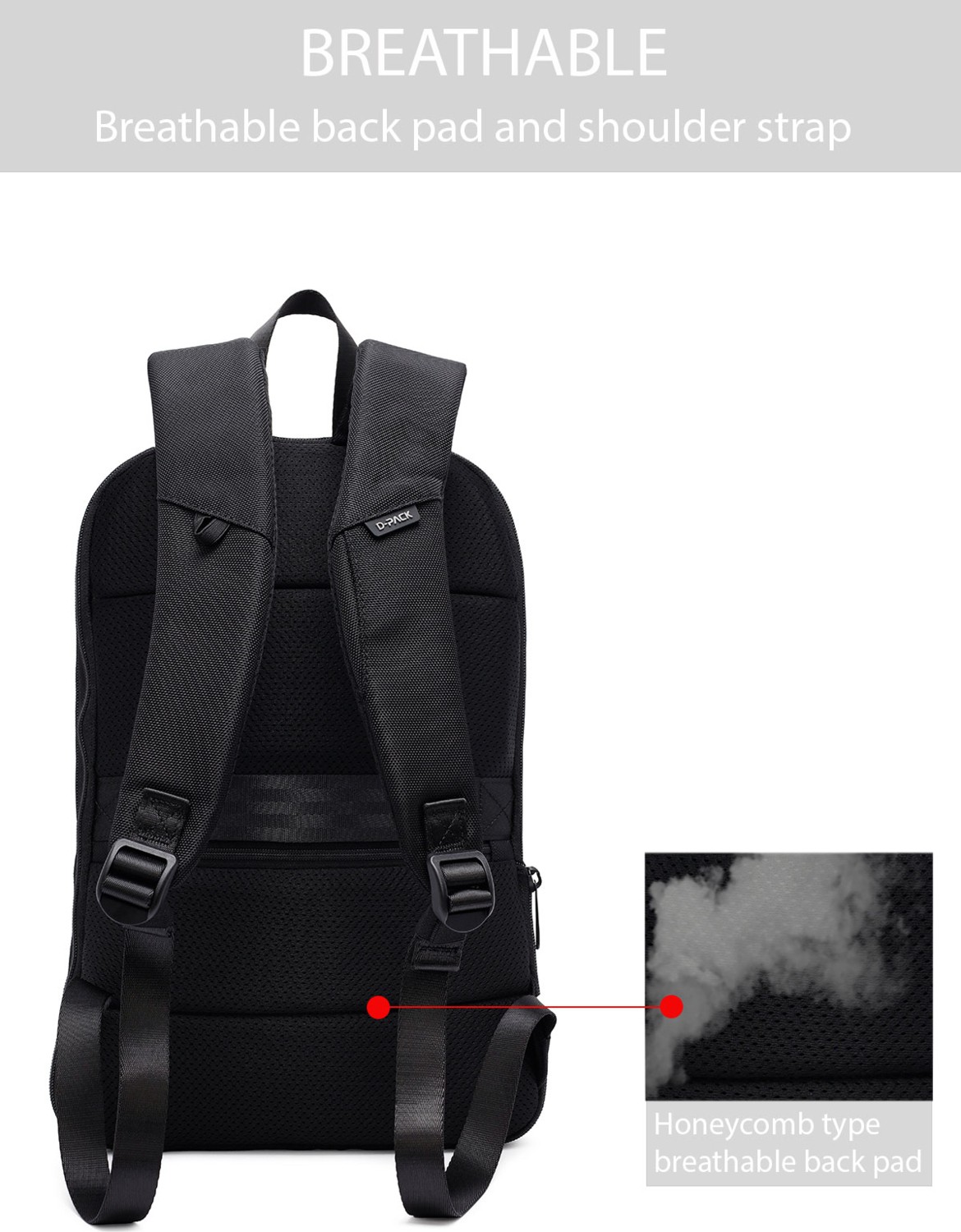 Derimod D-Pack Unisex Siyah Sırt Çantası 25SBD30196F görsel 3