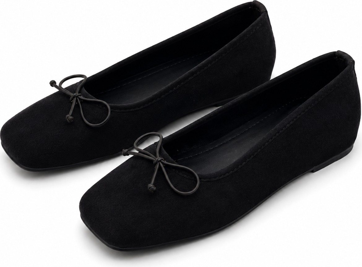 Patron Shoes Kadın Gizli Ökçeli Babet Kare Burun Fiyonk Detaylı Günlük Rahat Ayakkabı
