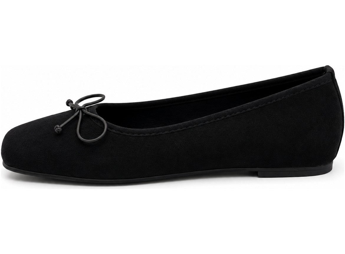Patron Shoes Kadın Gizli Ökçeli Babet Kare Burun Fiyonk Detaylı Günlük Rahat Ayakkabı görsel 2
