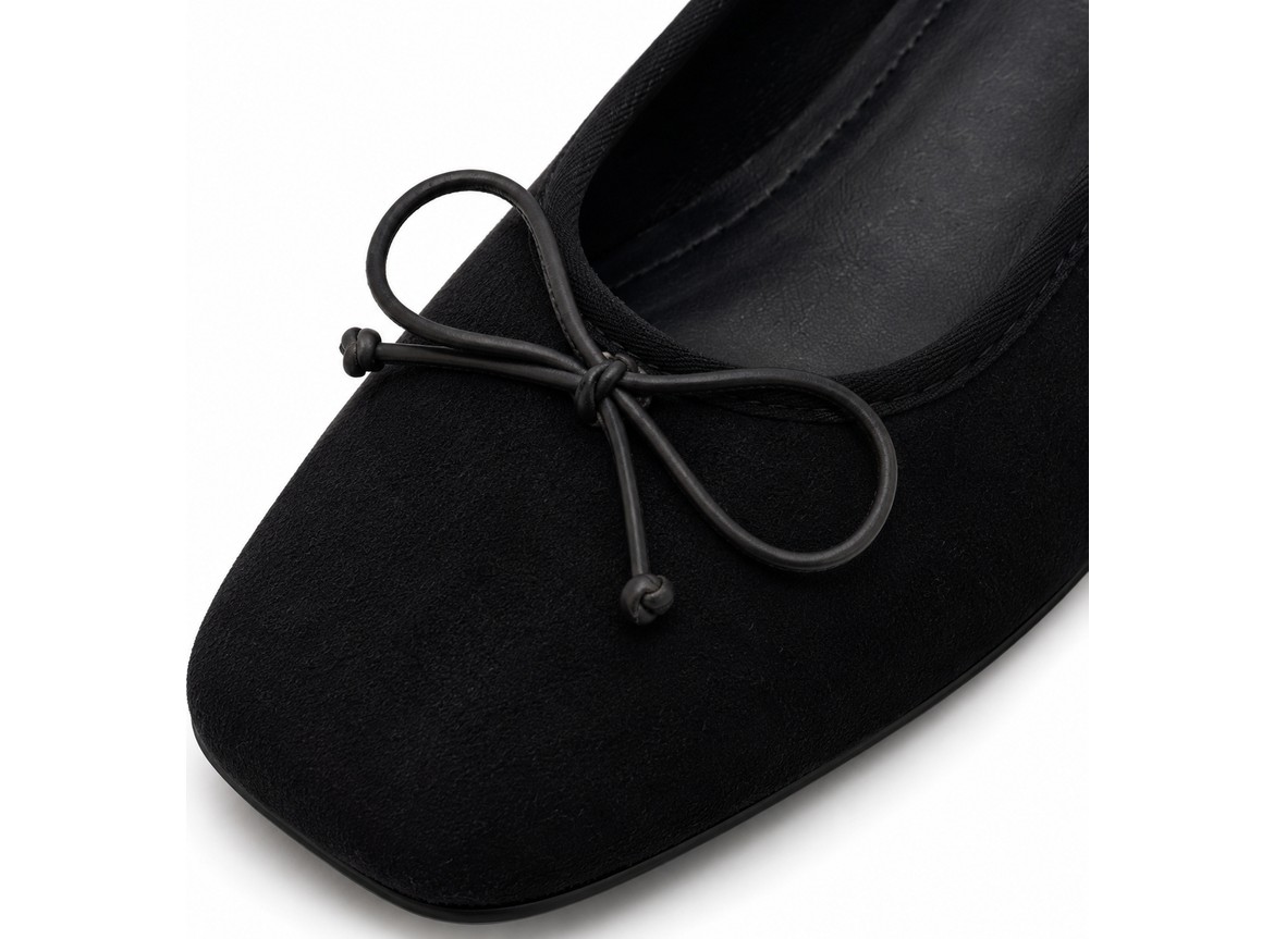Patron Shoes Kadın Gizli Ökçeli Babet Kare Burun Fiyonk Detaylı Günlük Rahat Ayakkabı görsel 3