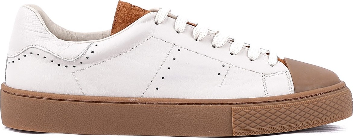 Shoetyle - Hakiki Deri Bej Rengi Erkek Sneaker - 666-03-80 görsel 6