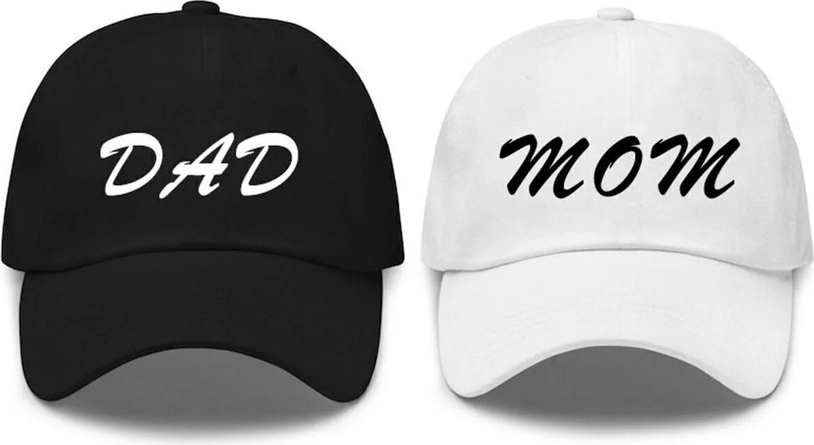 L'eivor Mom & Dad Baskılı Çift 2' Li Çıt Çıtlı Şapka