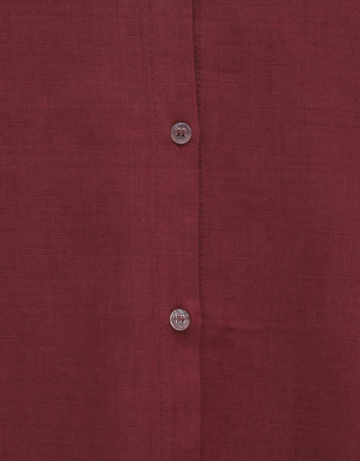 Moda Morfo Düğmeli Keten Gömlek -Bordo görsel 4