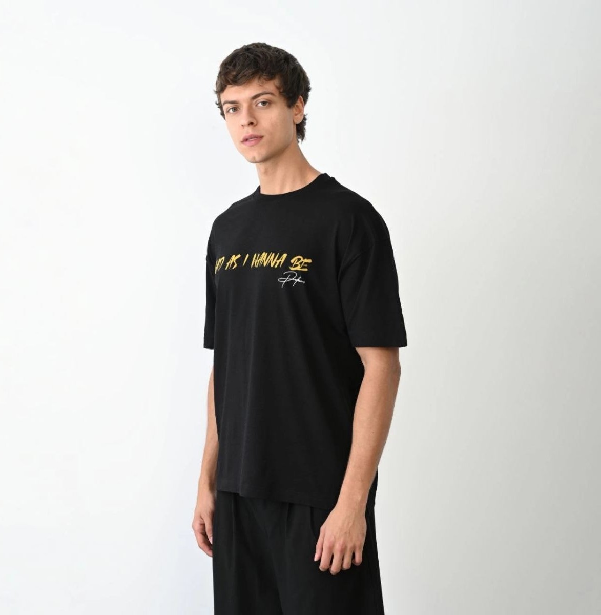 Fantastik Store Erkek Baskılı T-Shirt Kısa Kol Bisiklet Yaka Regular Fit Rahat Kalıp Günlük Tişört - Siyah görsel 2