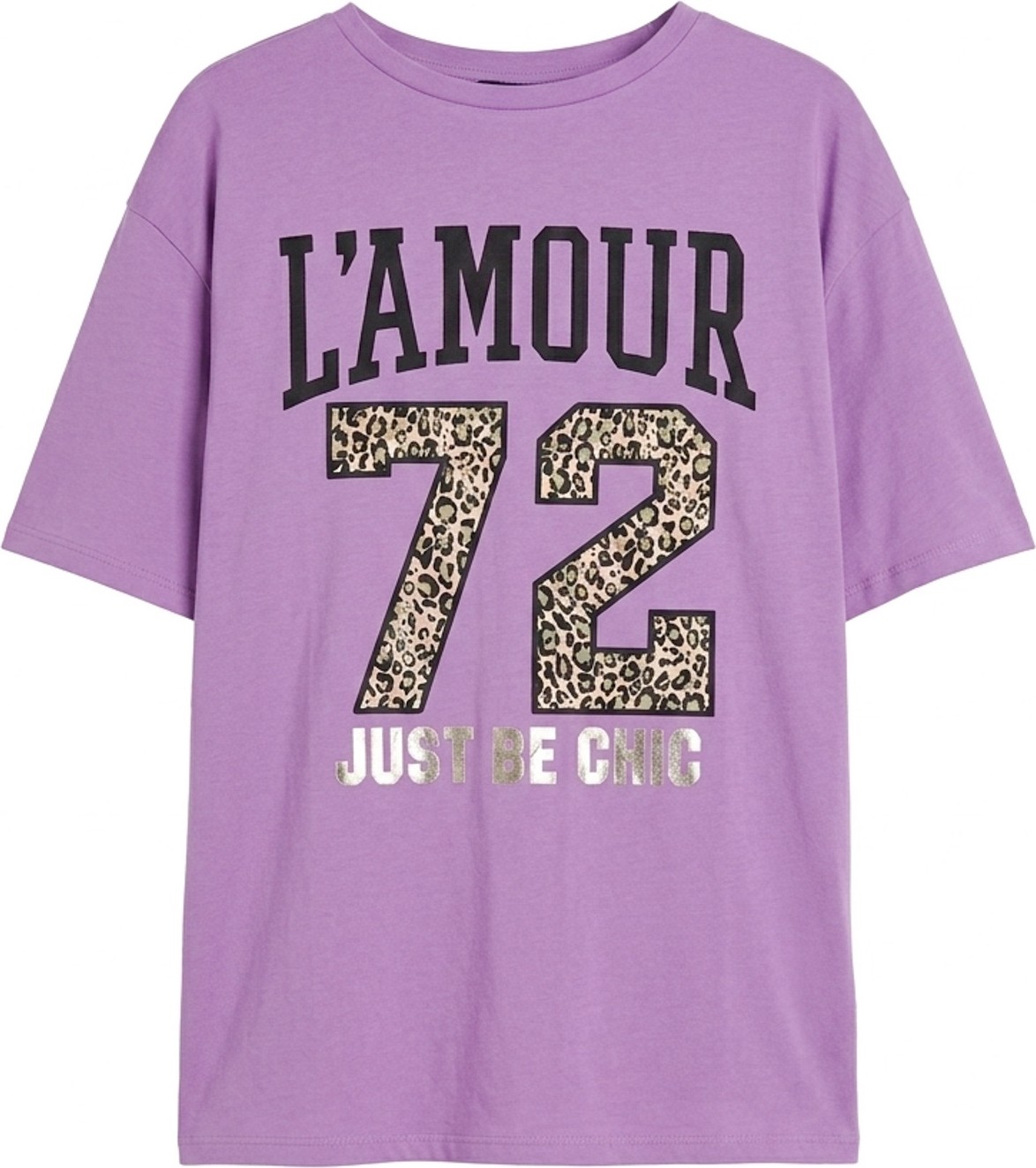 Stil Diva Metalik Baskılı T-Shirt görsel 4