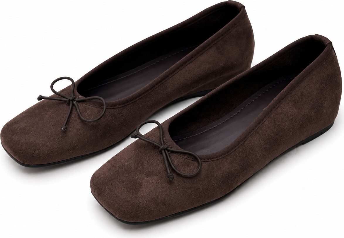 Patron Shoes Kadın Gizli Ökçeli Babet Kare Burun Fiyonk Detaylı Günlük Rahat Ayakkabı
