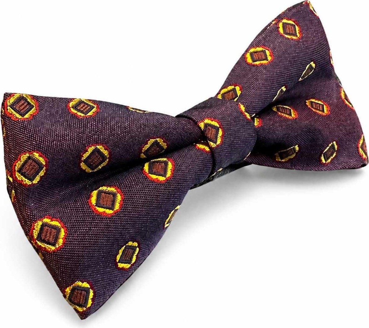 Kravatkolik Bordo Motif Ipek Papyon SB216 görsel 3