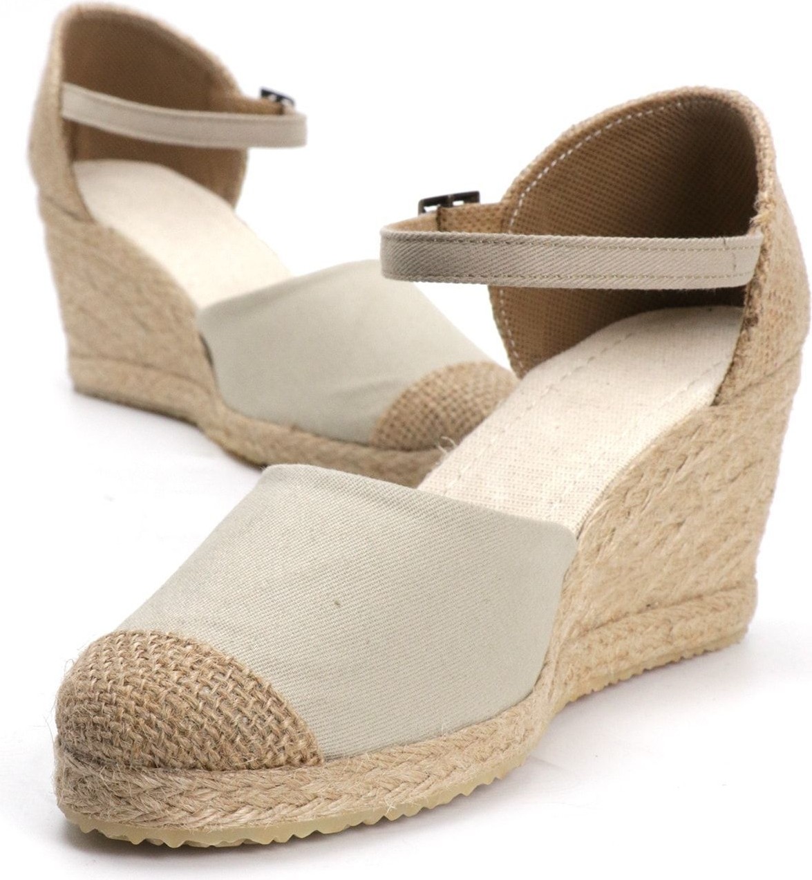 Star Tombis Elişi Bej Kadın Dolgu Topuk Espadril Handmade görsel 4