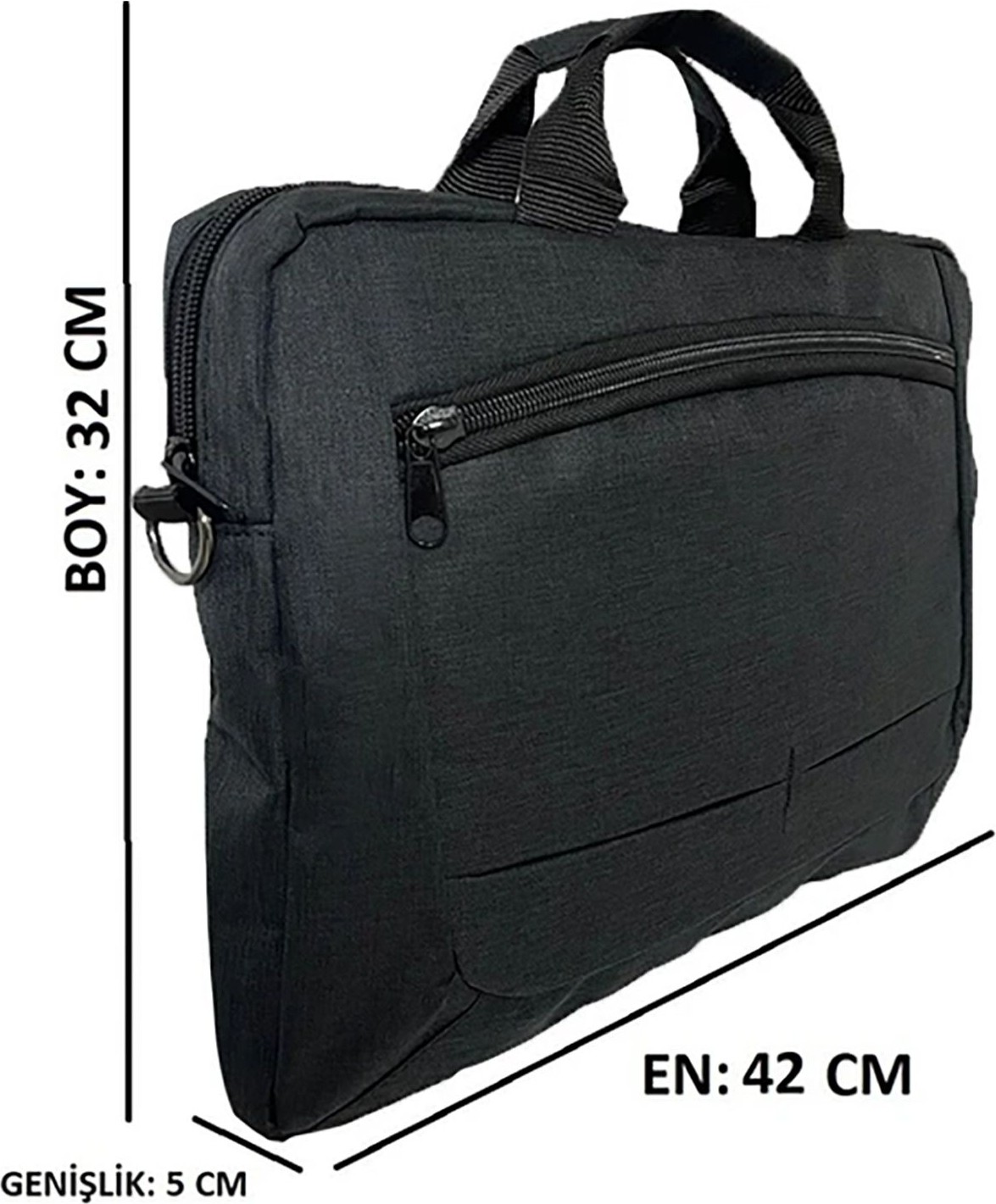 TechnoStation Techno Station Darbeye Karşı Korumalı 18,5 Inch Laptop Evrak Çantası Koyu Renk Ofis Çantası Bilgisayar Taşıma Çanta görsel 3