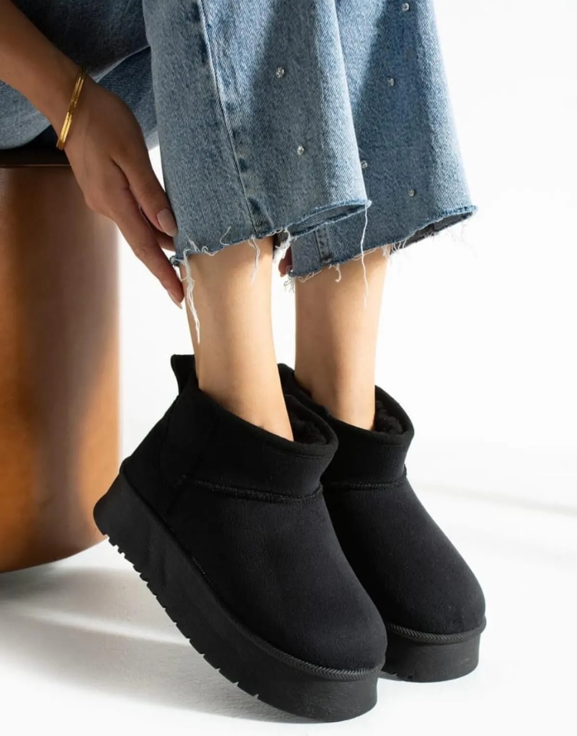 Neon Shoes Kadın Mini Süet Içi Tüylü Yüksek İnce Taban Kışlık Bot & Bootie görsel 6