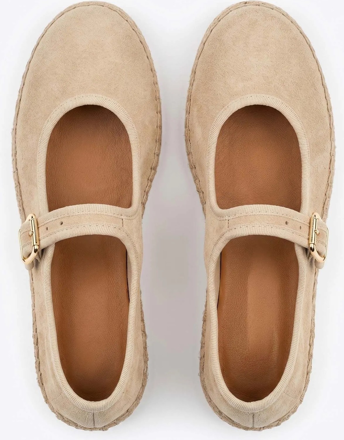 Siba Shoes Flat Süet Deri Bej Kadın Espadril görsel 3