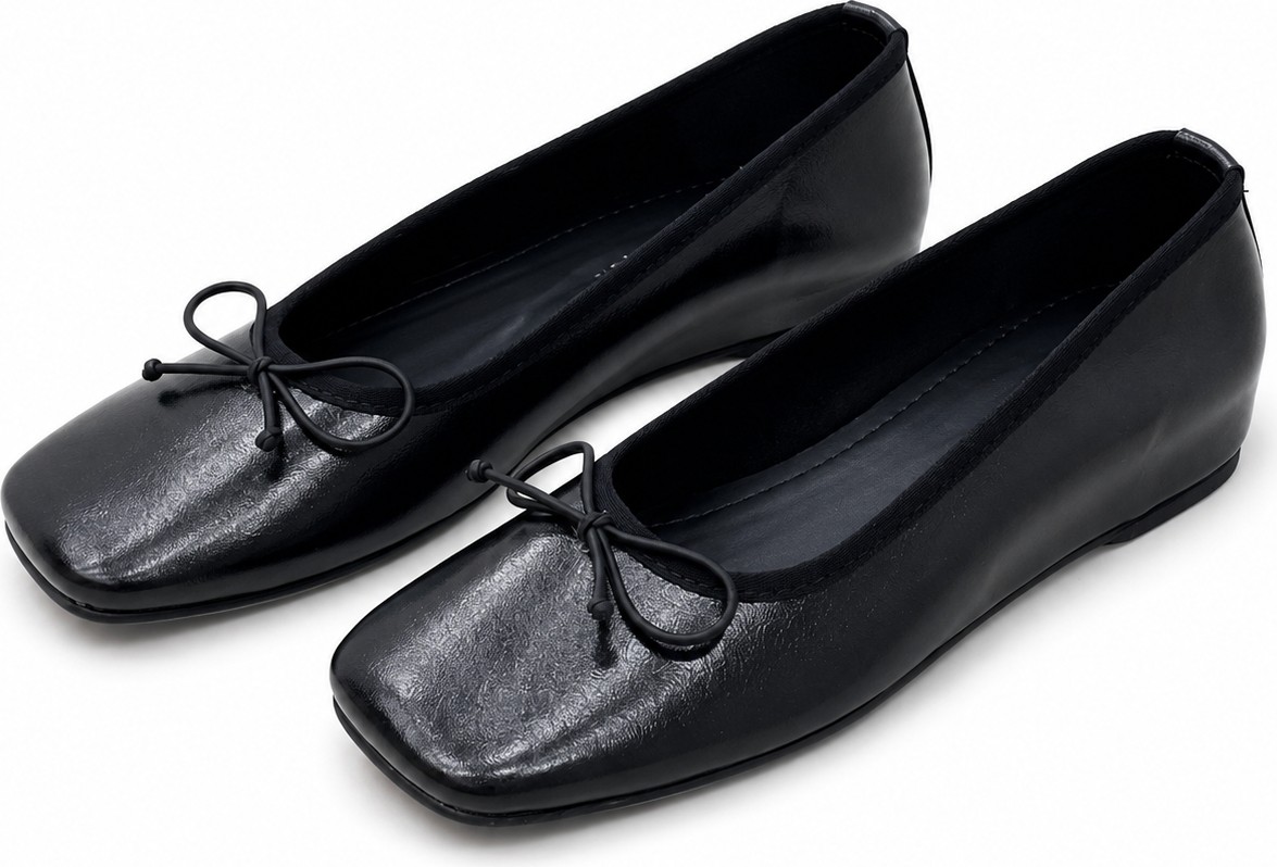 Patron Shoes Kadın Gizli Ökçeli Babet Kare Burun Fiyonk Detaylı Günlük Rahat Ayakkabı görsel 5