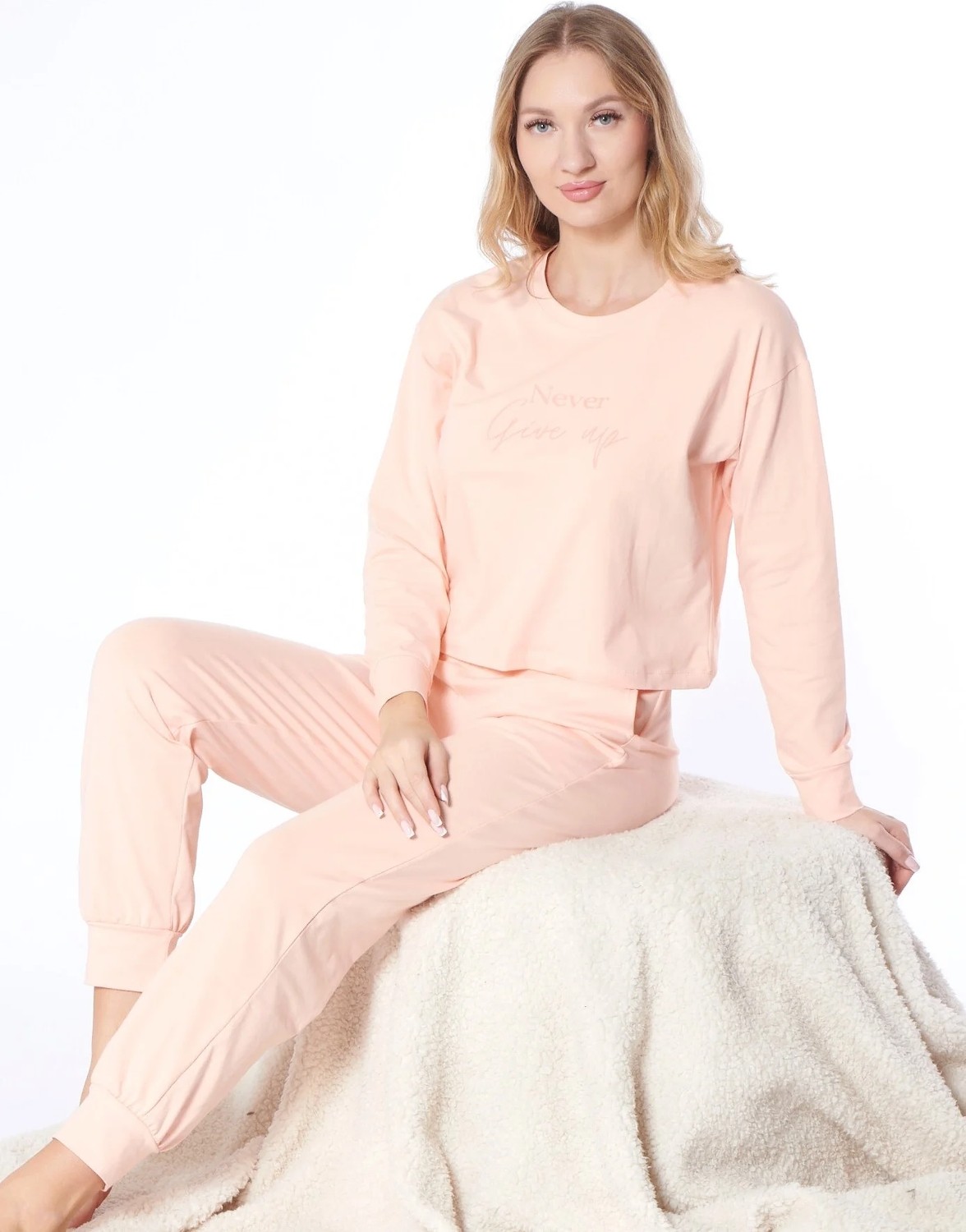 Dowry Kadın Uzun Kollu Pijama Takımı, Rahat Ev Giyim Eşofman Pijama Takım 09-278 görsel 7