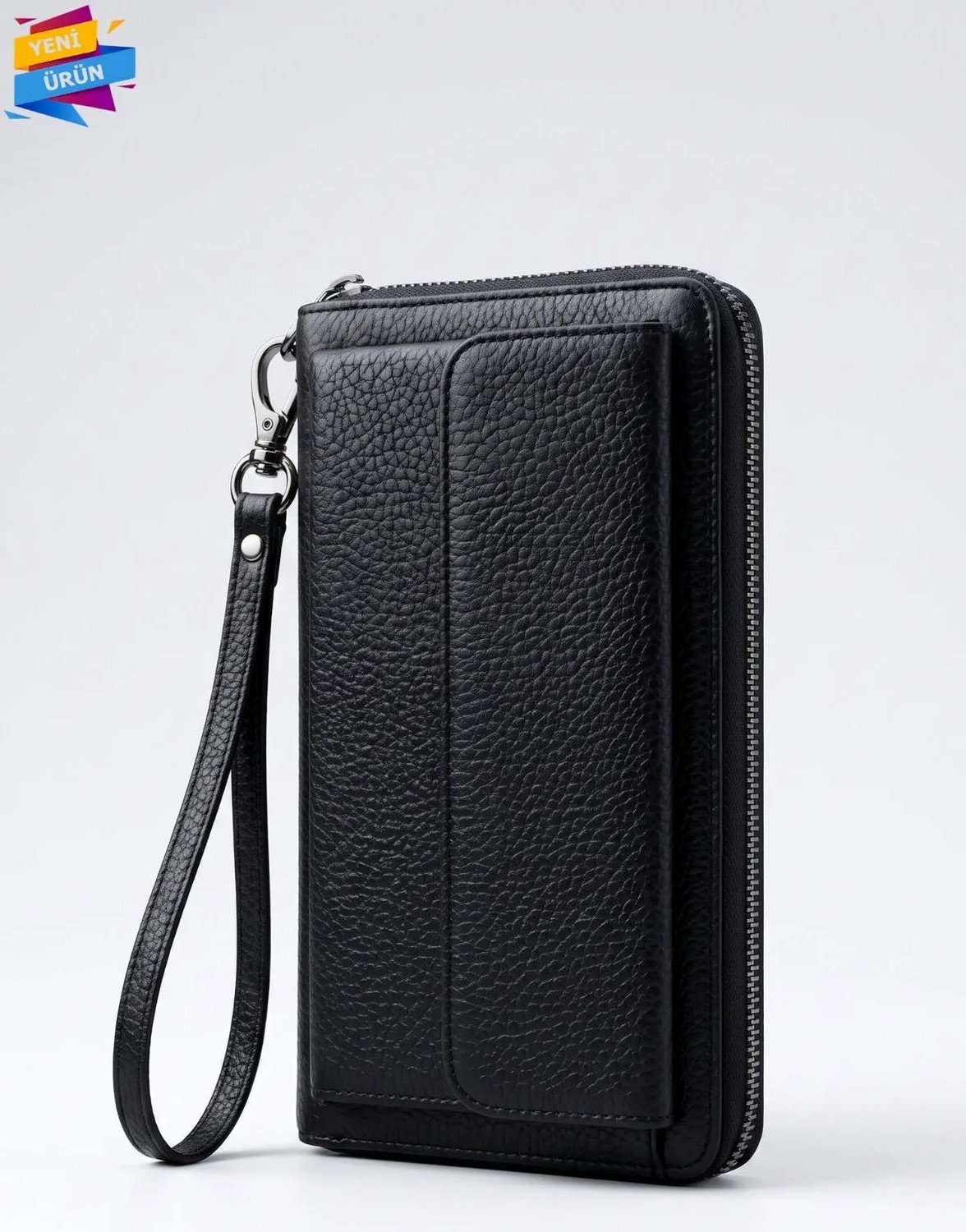 Vanilla Collection Kişiye Özel İsim Baskılı El Portföyü Cüzdan Telefon Bölmeli Fermuarlı Unisex görsel 7