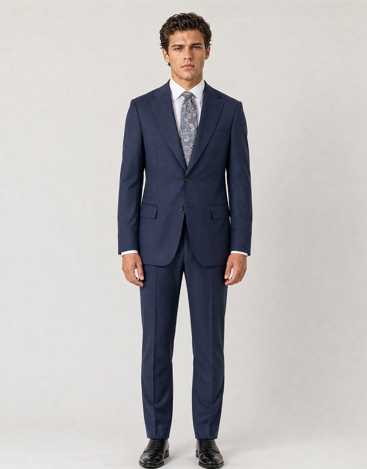HC MEN CLASSIC Erkek Lacivert Regular Fit Polyamid Armürlü Klasik Takım Elbise