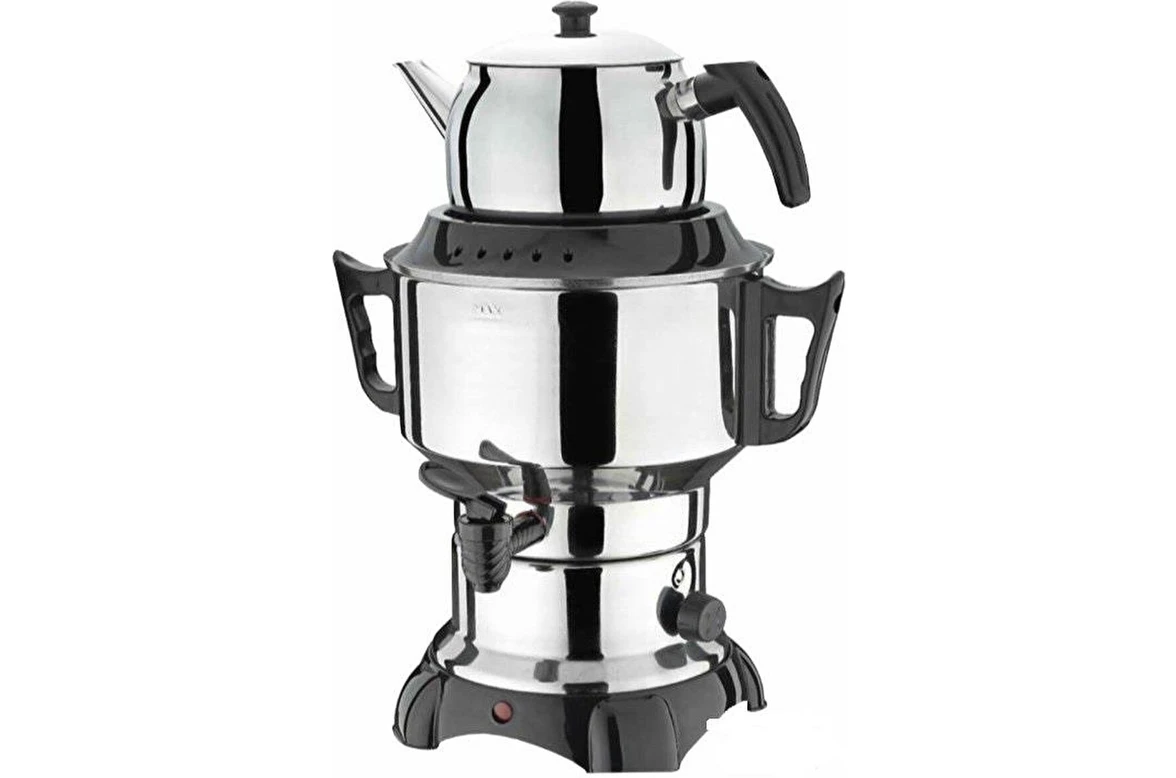 Resim Elektirikli Düz Çelik Semaver Çaycı Büyük Boy 