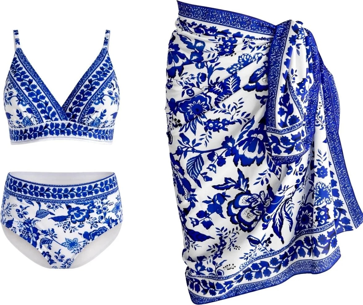 Sailor Moda V Yaka Pareolu Bikini Takım