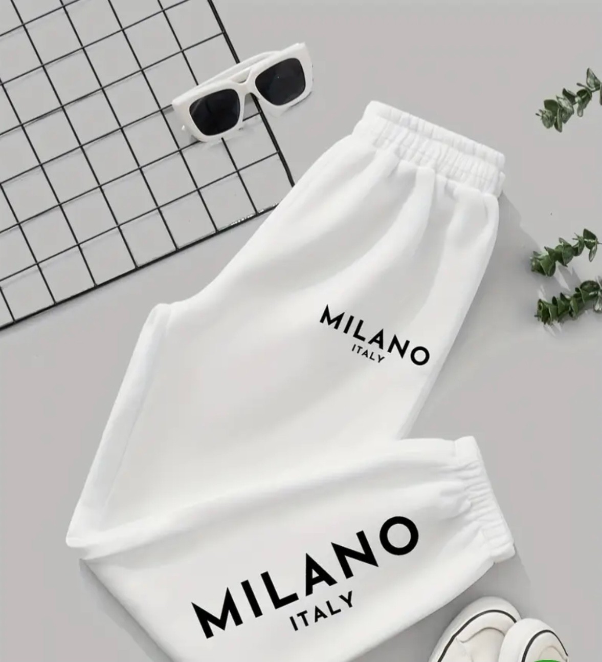 Amor Face Büyük Beden Özel Tasarım Milano Italy Baskılı Ultra Rahat Yazlık Jogger Kadın Eşofman Altı