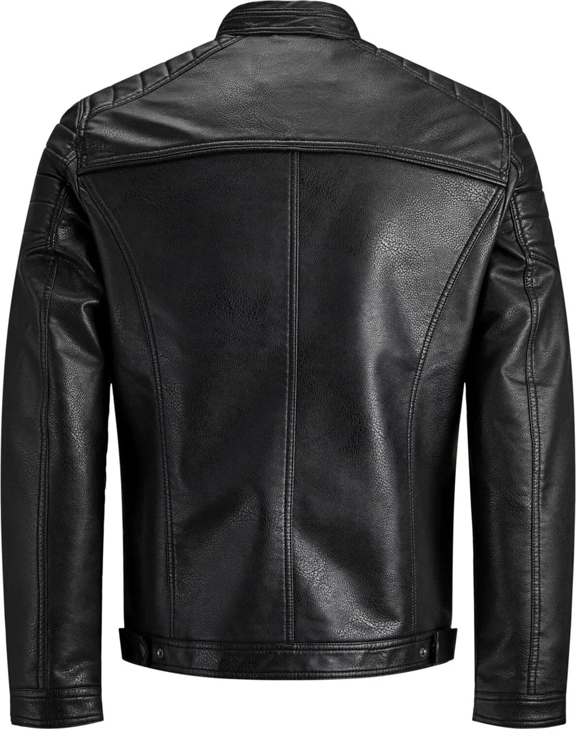 Jack & Jones Erkek Deri Ceket Suni Deri 3XL Uzun Kol Siyah Günlük Stil Cepli görsel 8