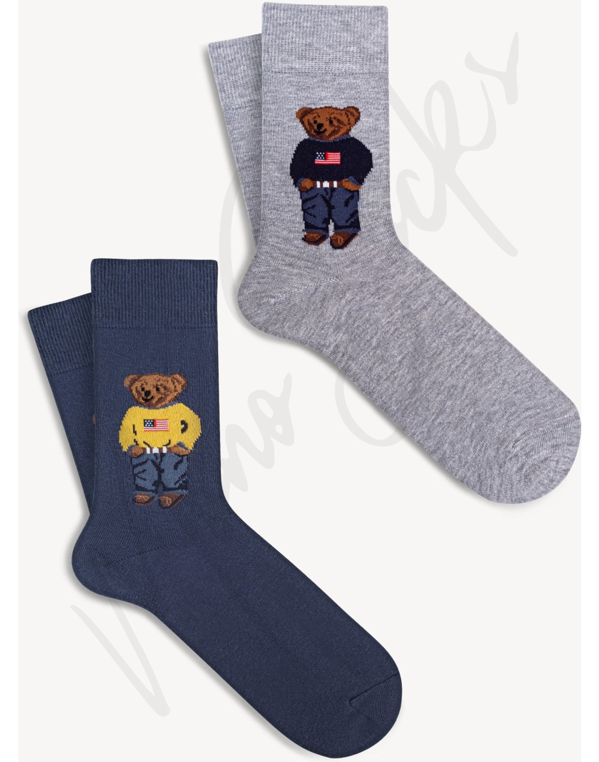 Mono Socks Kadın Çorap 4'lü Paket, %78 Pamuk, Ekstra Yumuşak, Karışık Renkli Teddy Bear Desenli Rahat Model görsel 3