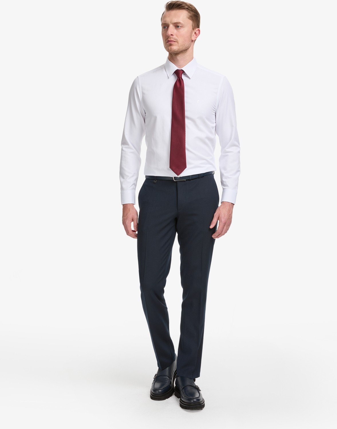Pierre Cardin Erkek Beyaz Slim Fit Armürlü Uzun Kollu Gömlek 50325354-VR013 görsel 4