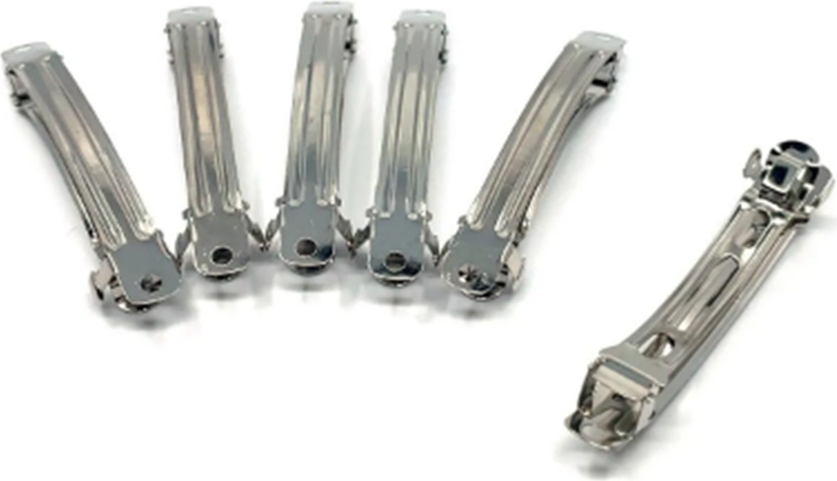 Kezban Tekstil 12 Adet 8 cm Gümüş Renk Metal Otomatik Toka Boş Süslenmemiş
