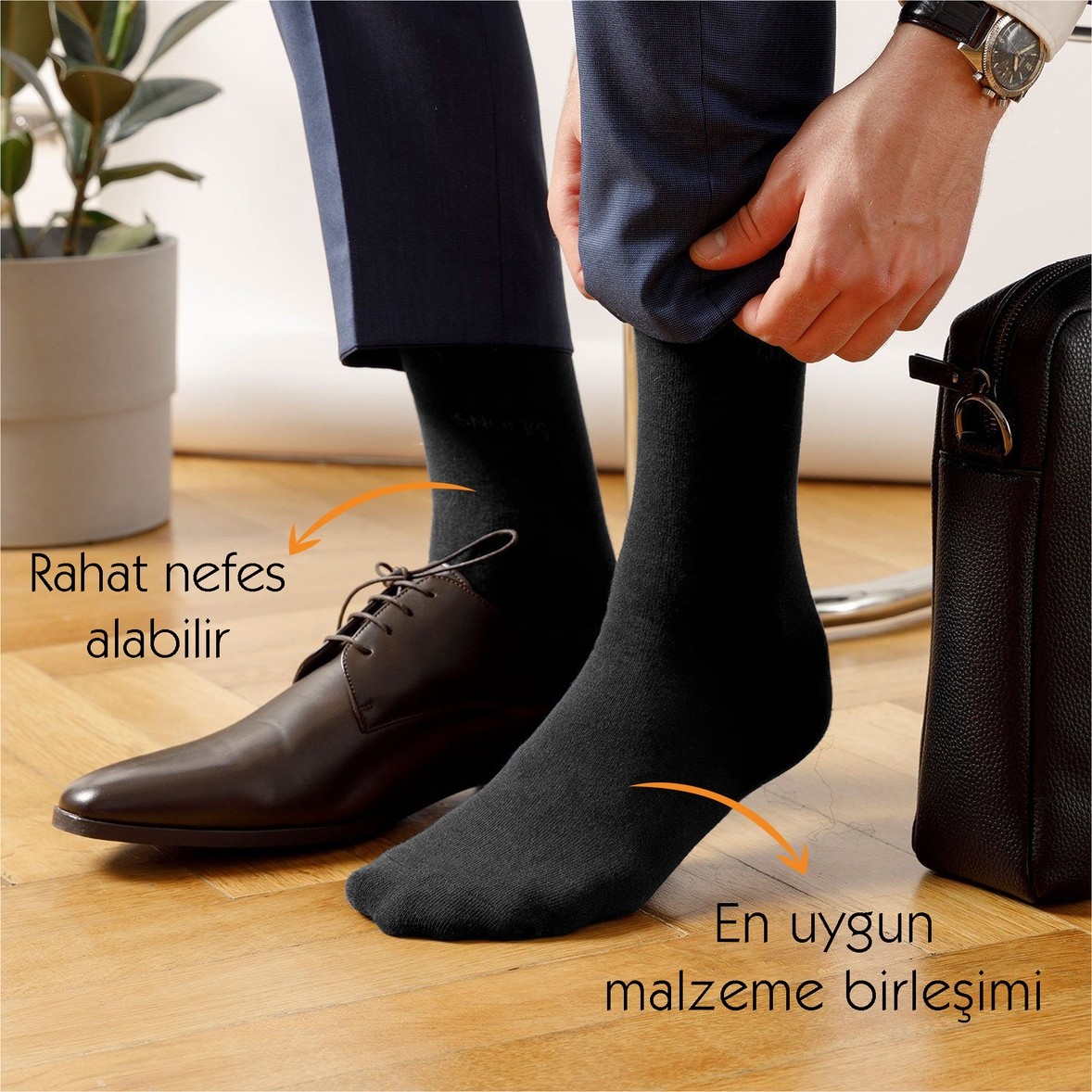 Anthony Jackson Bambu Premium Klasik Erkek Çorap 6 Çift Kutulu Renkli Yüksek Kalite Konfor görsel 8