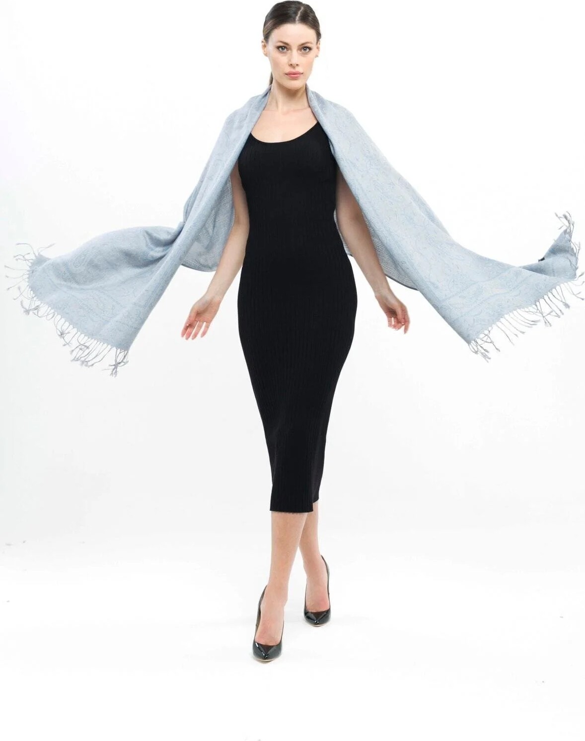 Pashmina Kaşmir Şal | Duman | %100 Kaşmir Yünü | 70X180 cm | 4 Mevsim