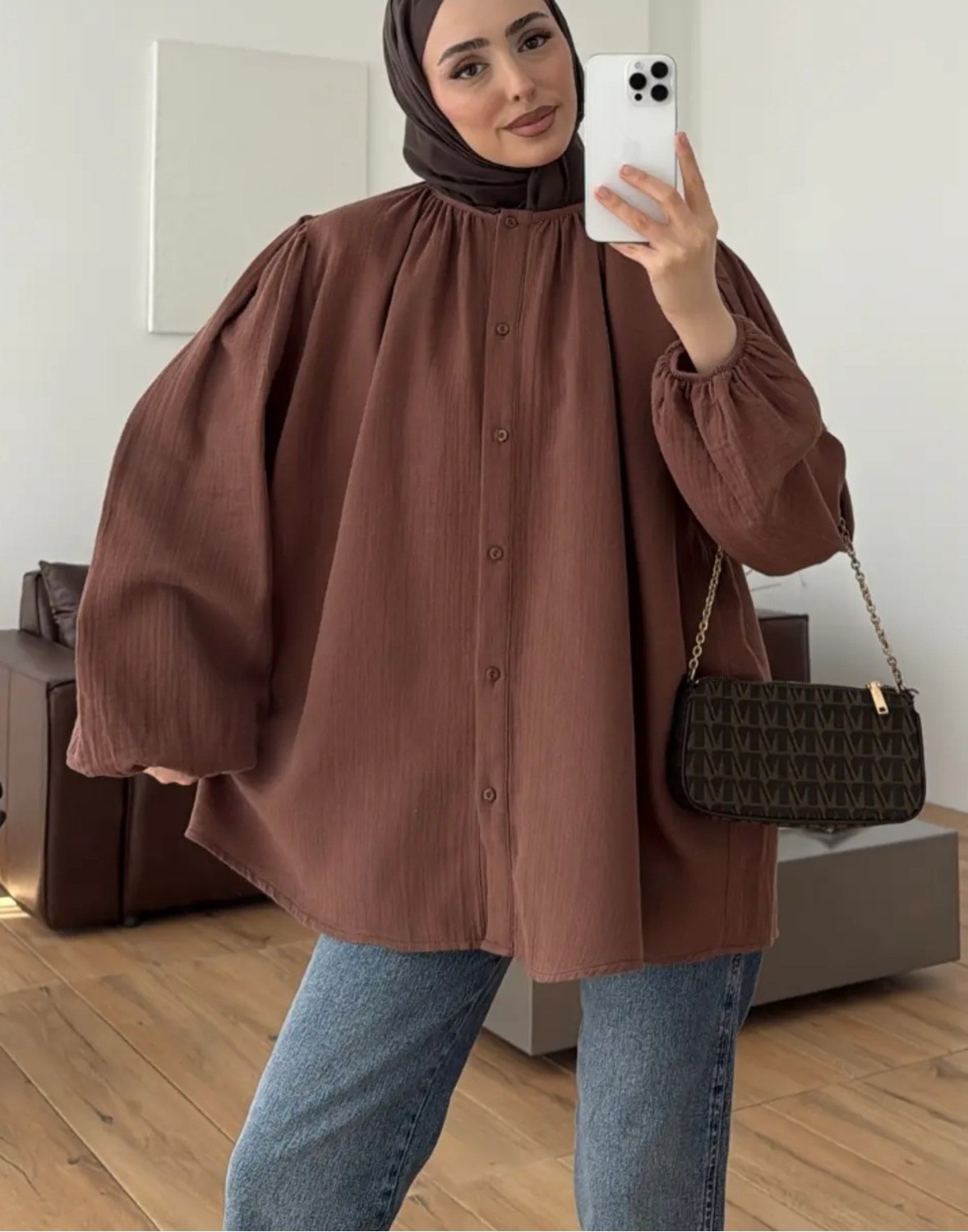 Salisburys Molly Nelly Kadın Oversize Muslin Gömlek görsel 6