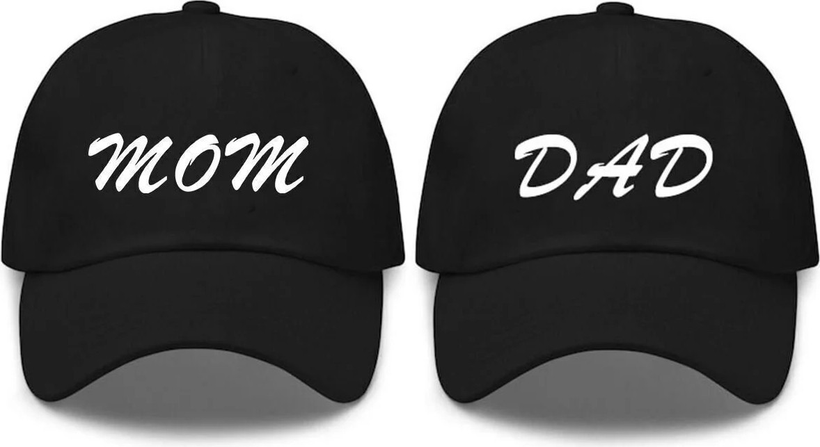 L'eivor Mom & Dad Baskılı Çift 2' Li Çıt Çıtlı Şapka
