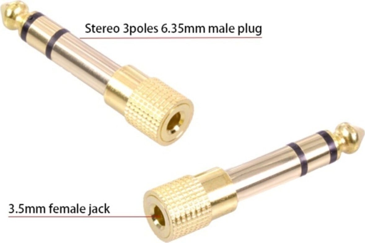 Aesco Alfais 4458 6.3 mm Erkek To 3.5 mm Dişi Çevirici Dönüştürücü Jack Adaptörü görsel 2