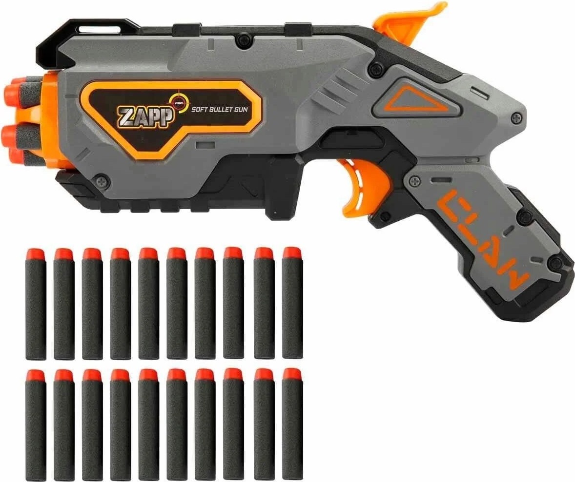 Akıllı Bayi 4576 Zapp Toys 20 Mermili Sünger Dart Atan Silah 28 cm görsel 2