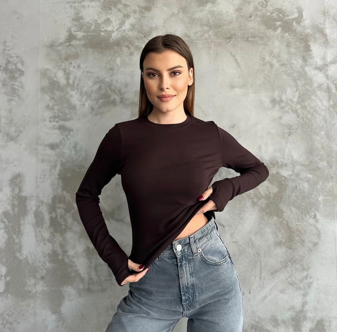 MEYMERS Kadın Beyaz Uzun Kollu Parmak Detaylı Basic Body görsel 3