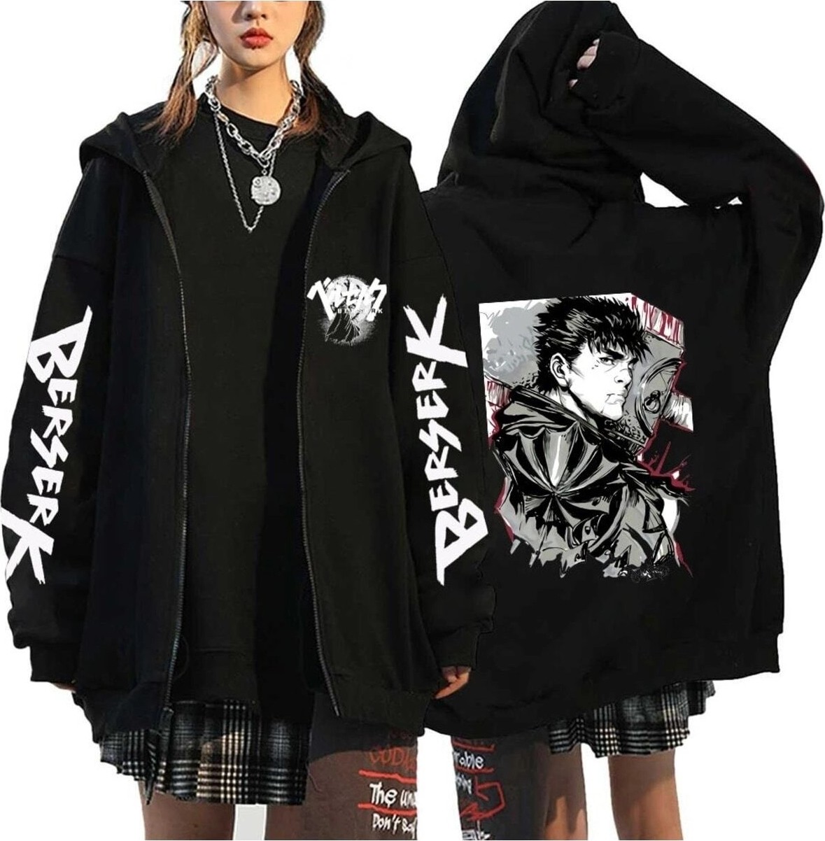 Tarzsokak Berserk Fermuarlı Kapşonlu Hoodie MOD458 14933
