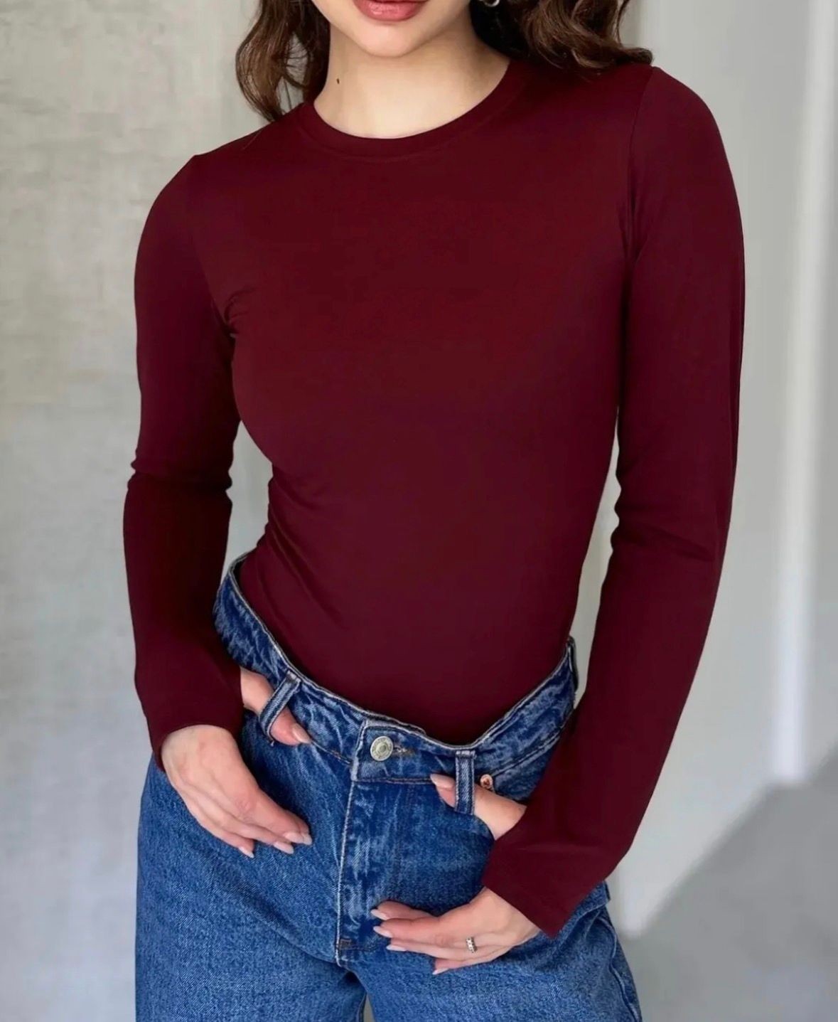 MEYMERS Kadın Beyaz Uzun Kollu Parmak Detaylı Basic Body görsel 7