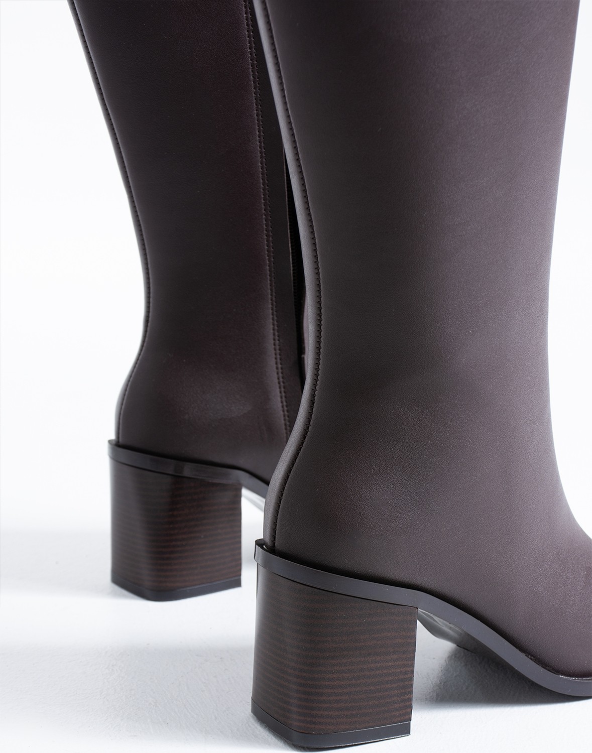 Duxal Shoes Tina Kadın Diz Altı Topuklu Fermuarlı Çizme
