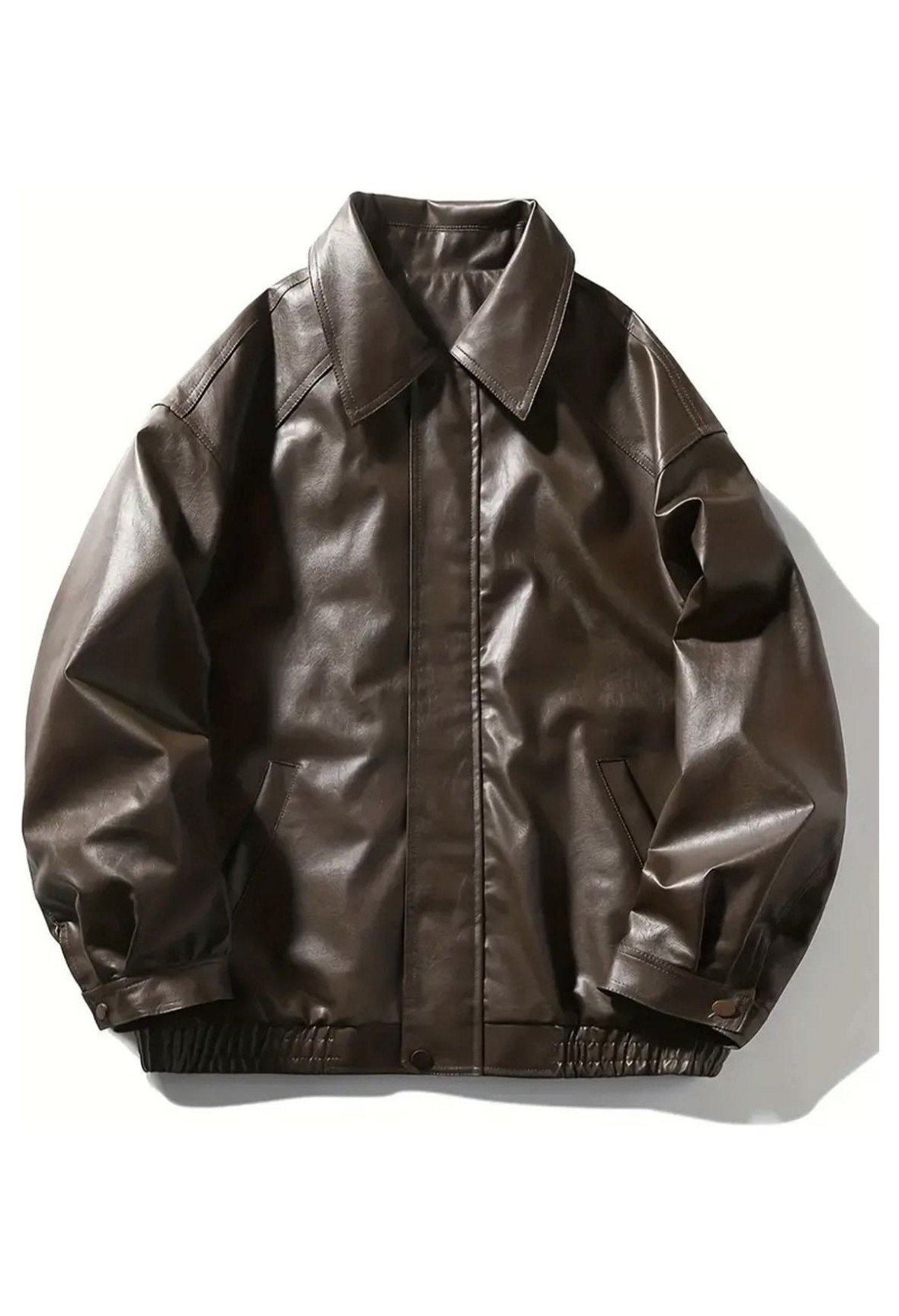 Çerme Oversize Unisex Vintage Deri Ceket görsel 4