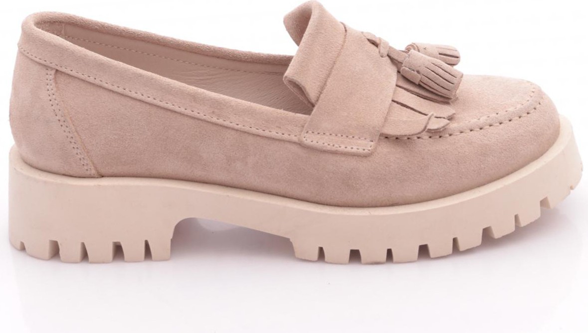 DGN 2840 Kadin Kalin Taban Püsküllü Loafer Ayakkabi görsel 5