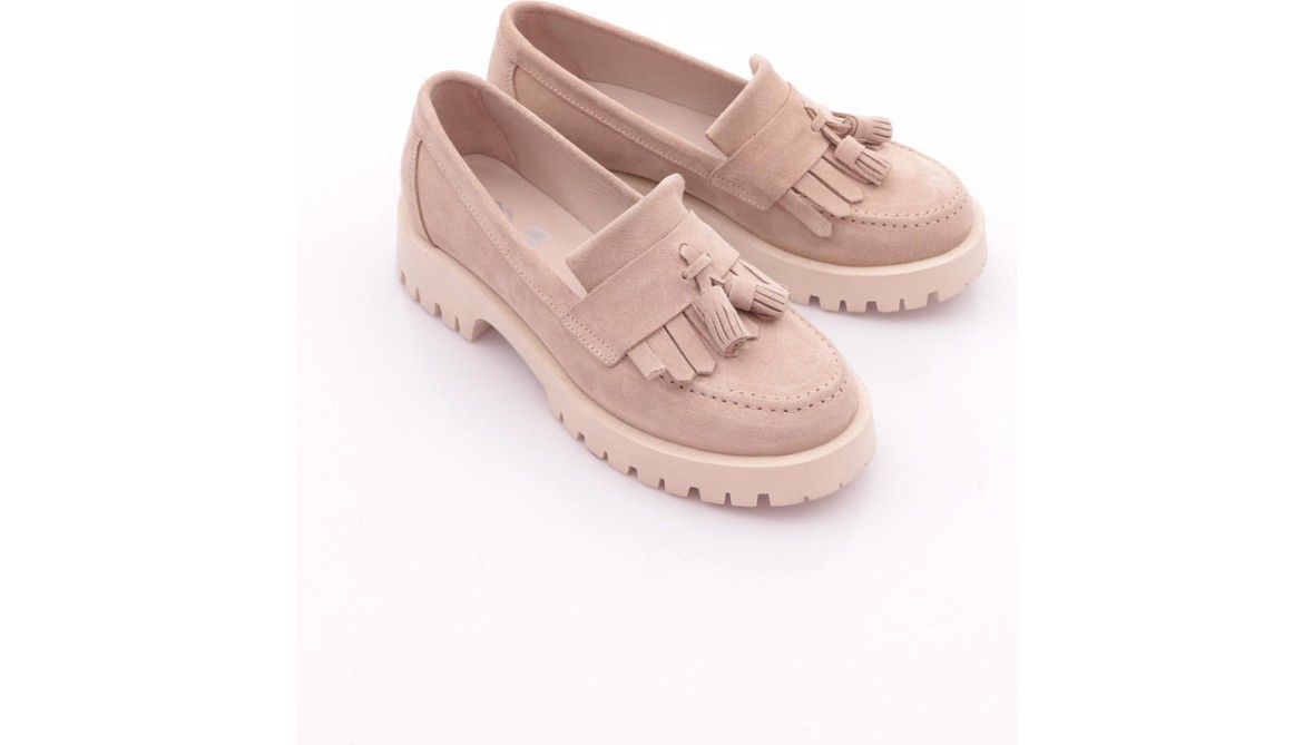 DGN 2840 Kadin Kalin Taban Püsküllü Loafer Ayakkabi görsel 6