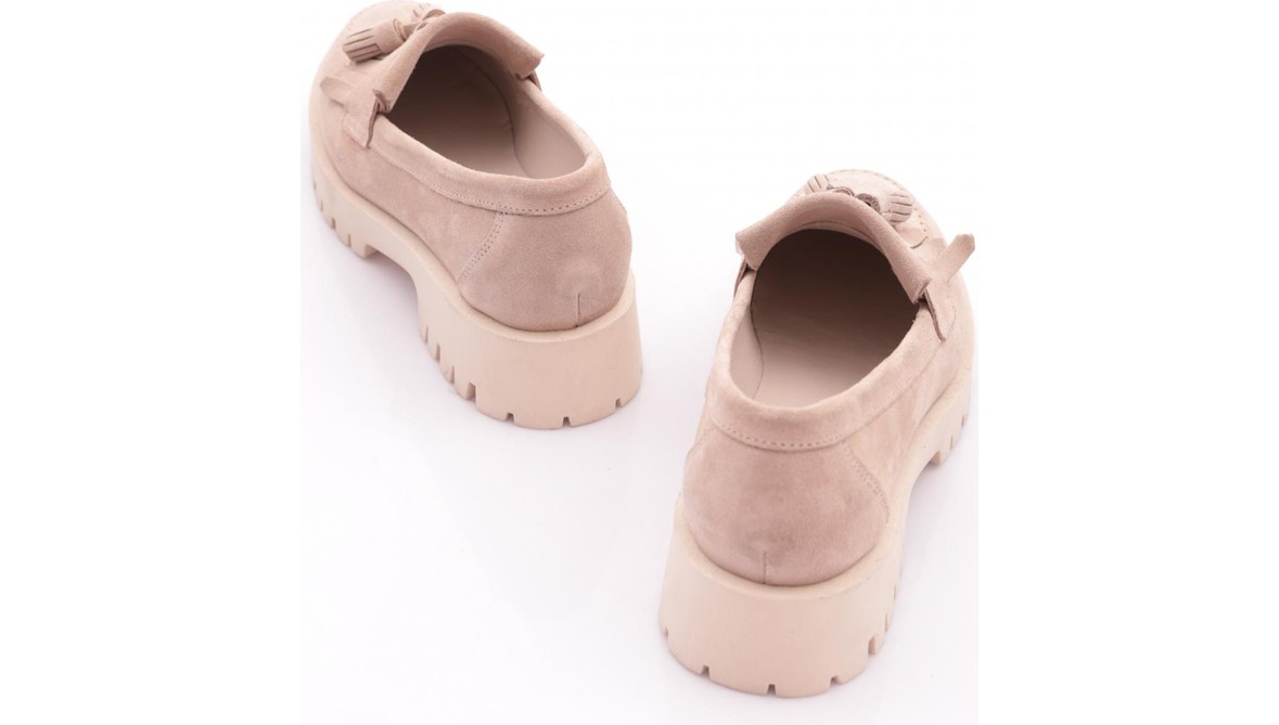 DGN 2840 Kadin Kalin Taban Püsküllü Loafer Ayakkabi görsel 7